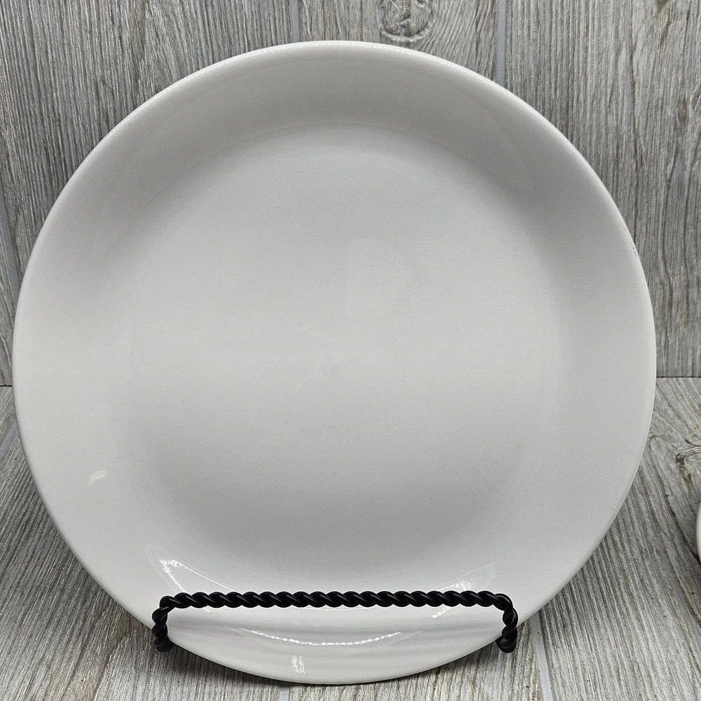 Syracuse China Syralite White Dinner Plates Set of 2 Round USA Restaurant Ware